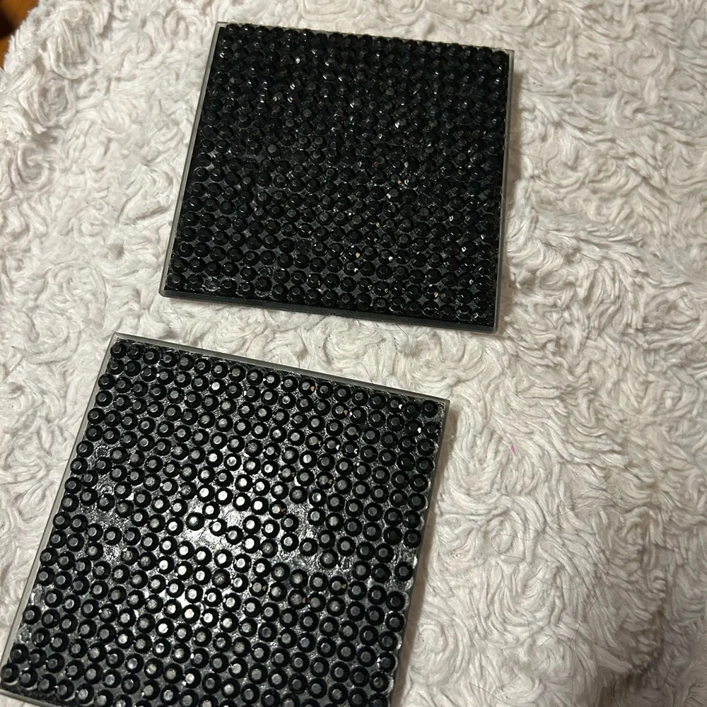 Black Rhinestone Coasters set of‎ 2
